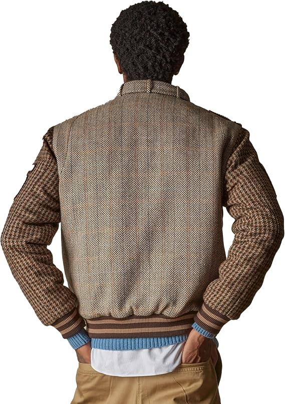 Members Only Men's Designer Tweed Varsity Jacket