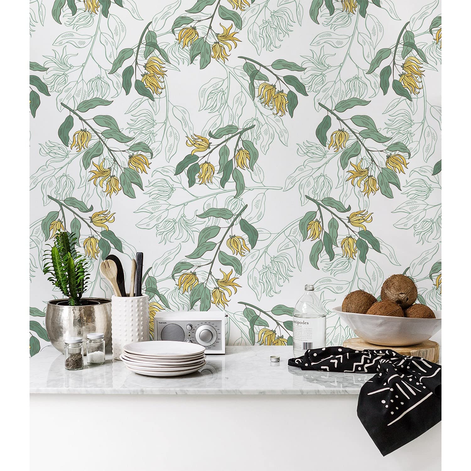 Papier peint floral Canaga muraux décoration meuble chambre salon 152x104cm