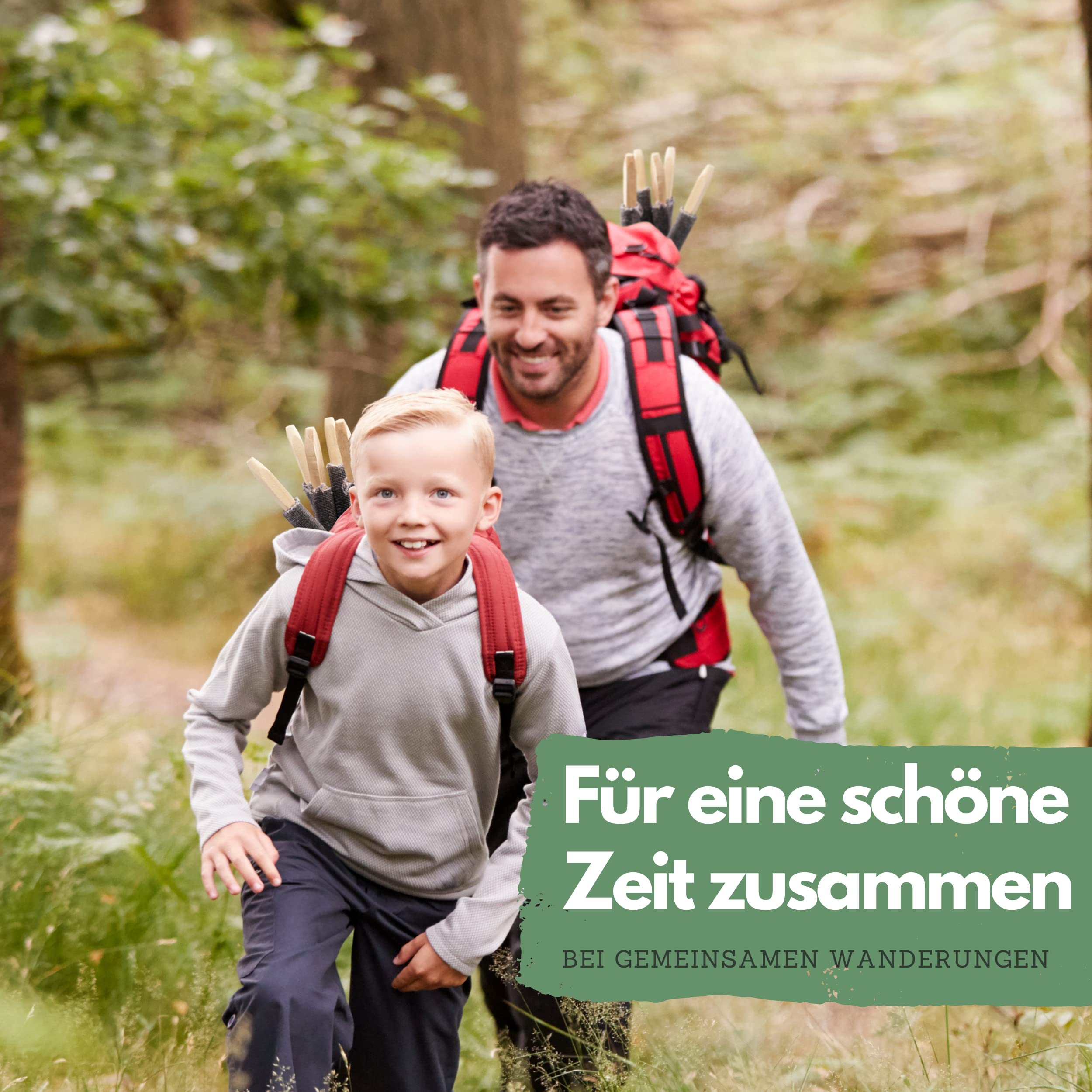 Panteer ® Fackeln für draußen - 10 Stück 45 Min. Brenndauer - Made in Germany - Für eine Wanderung mit Kindern oder Freunden, ideal im Garten oder zu Ostern/Silvester - Mit Handschutz