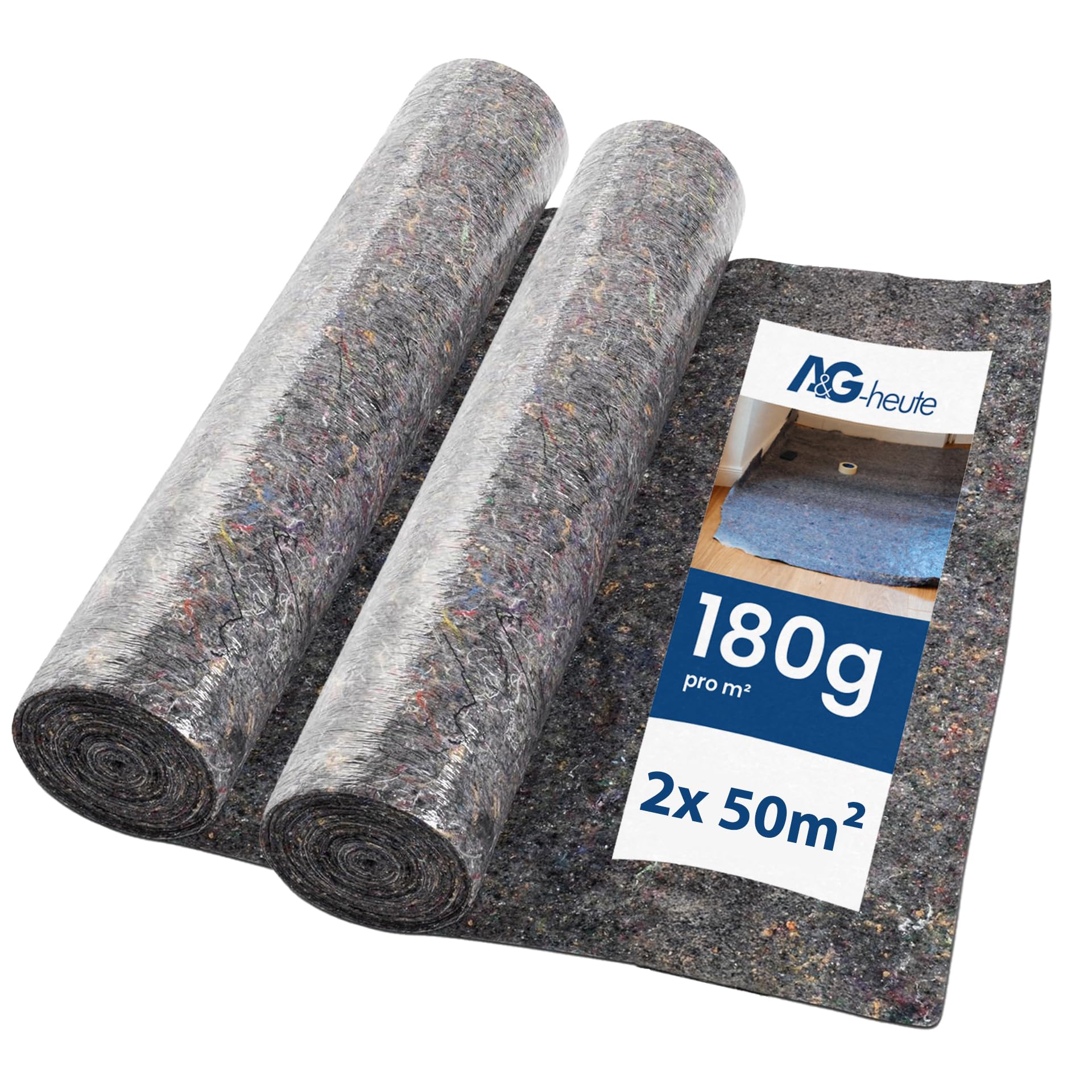 A&G-heute 100m² 180g/qm 2x 50m² Malervlies Abdeckvlies Schutzvlies Profi Qualität Rollen 100cm breit x 50lfm PE-beschichtet Malervliesrolle Abdeckfliesse für Boden Allzweckvlies