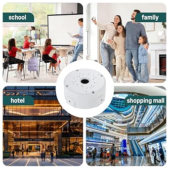 8PCS Waterproof Camera Junction Box, 12 x 5.3cm Universal Junction Box White Cable Hidden Box Deep Base for Security Surveillance Cameras (White)