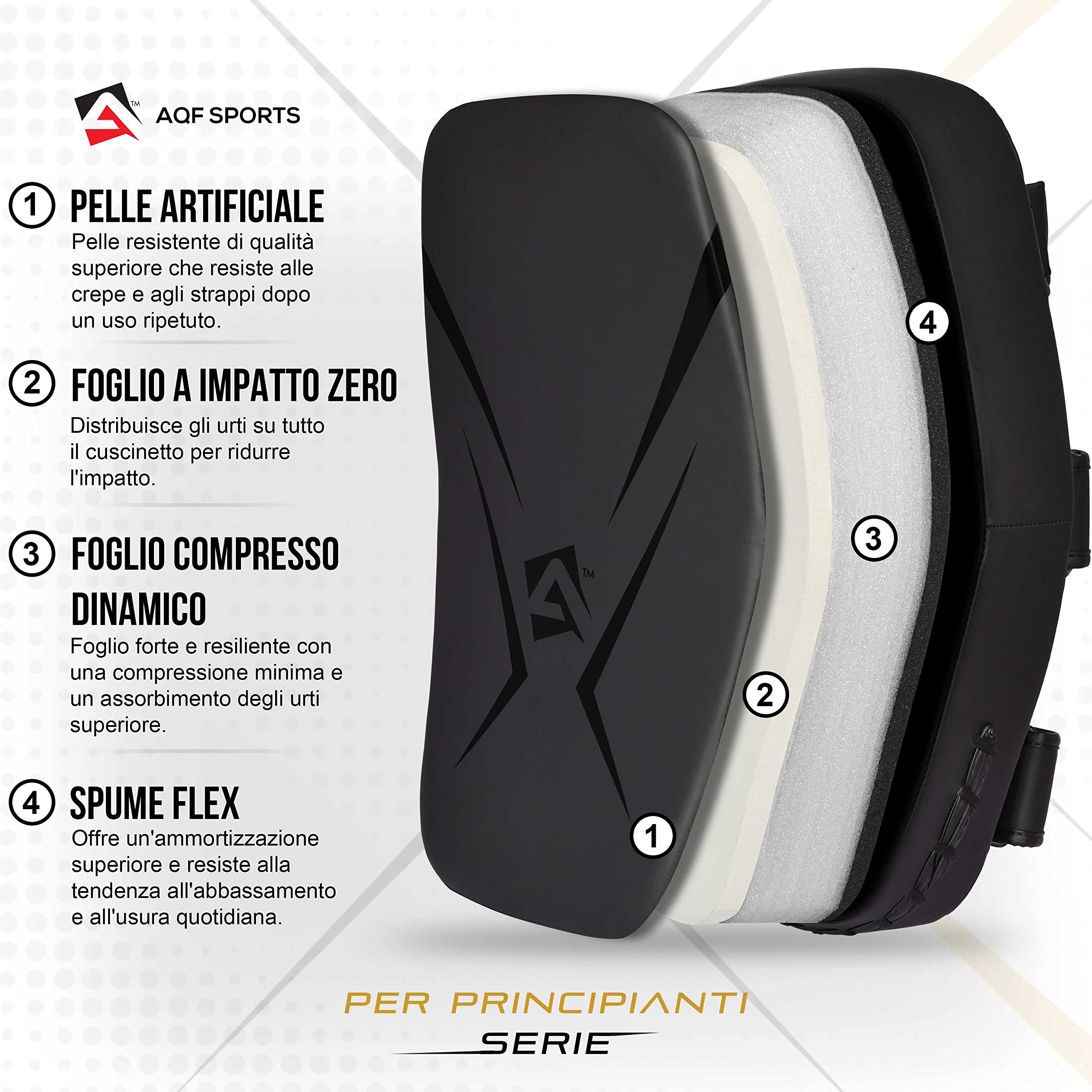 AQF Pao Muay Thai Curvi, Colpitori Boxe per MMA Kickboxing Allenamento | Scudo Arti Marziali, Pelle Sintetica Premium, Design Leggero, Impugnatura Ergonomica, Boxing Pad per UFC, Karate & Taekwondo