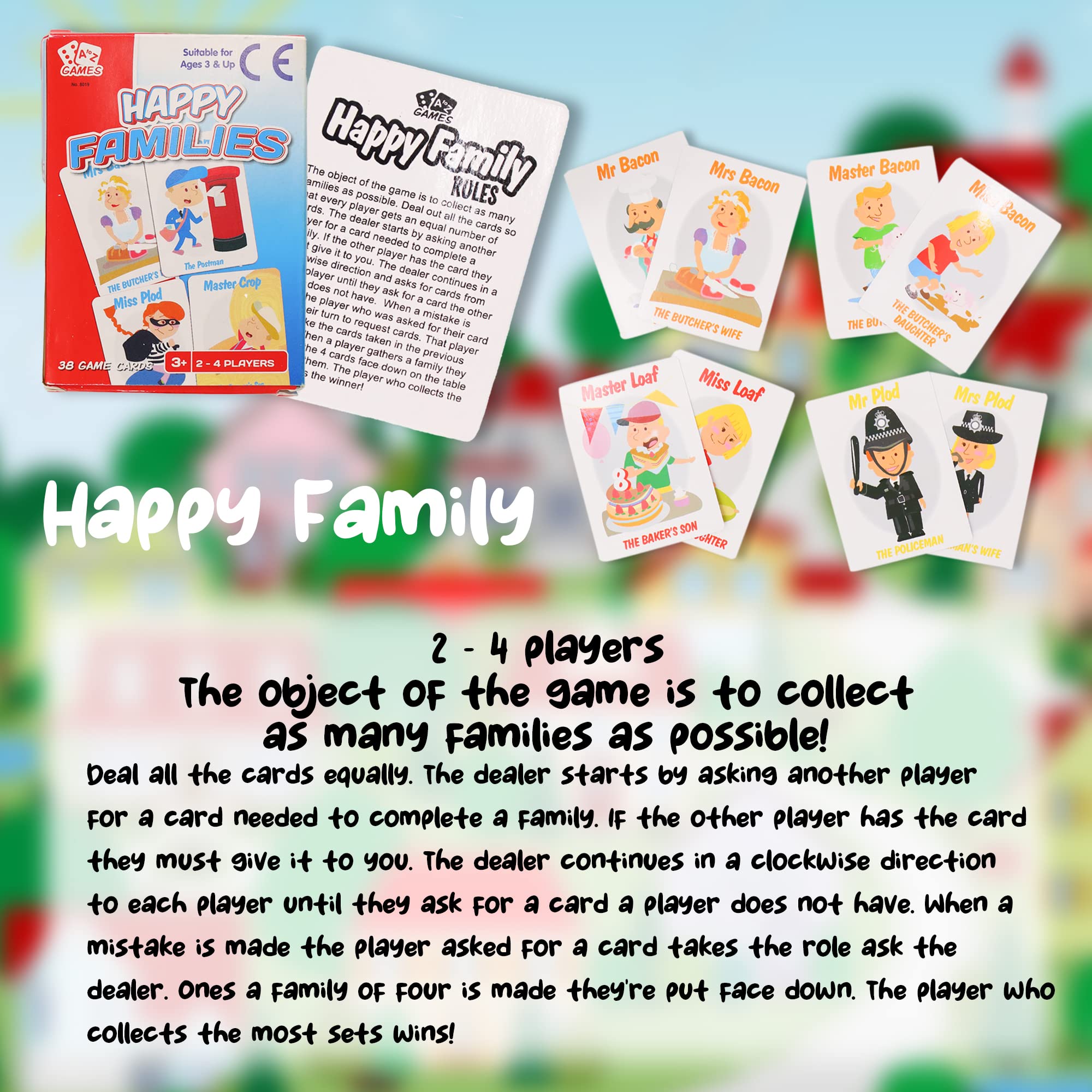 Zubebe Card Games 4 Pack - Go Fish And Old Maid Animal Playing Cards For Family Game Night