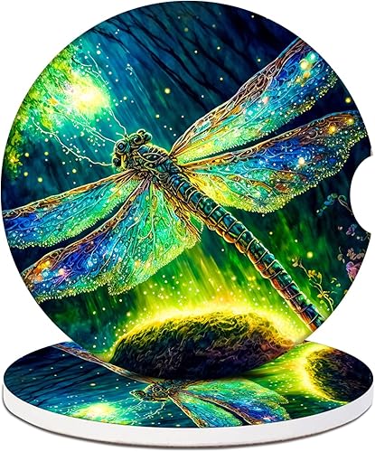 Miniatura 12 de Posavasos para Portavasos de Automóvil – Posavasos de cerámica absorbente con estampado de leopardo, posavasos de automóvil para portavasos,