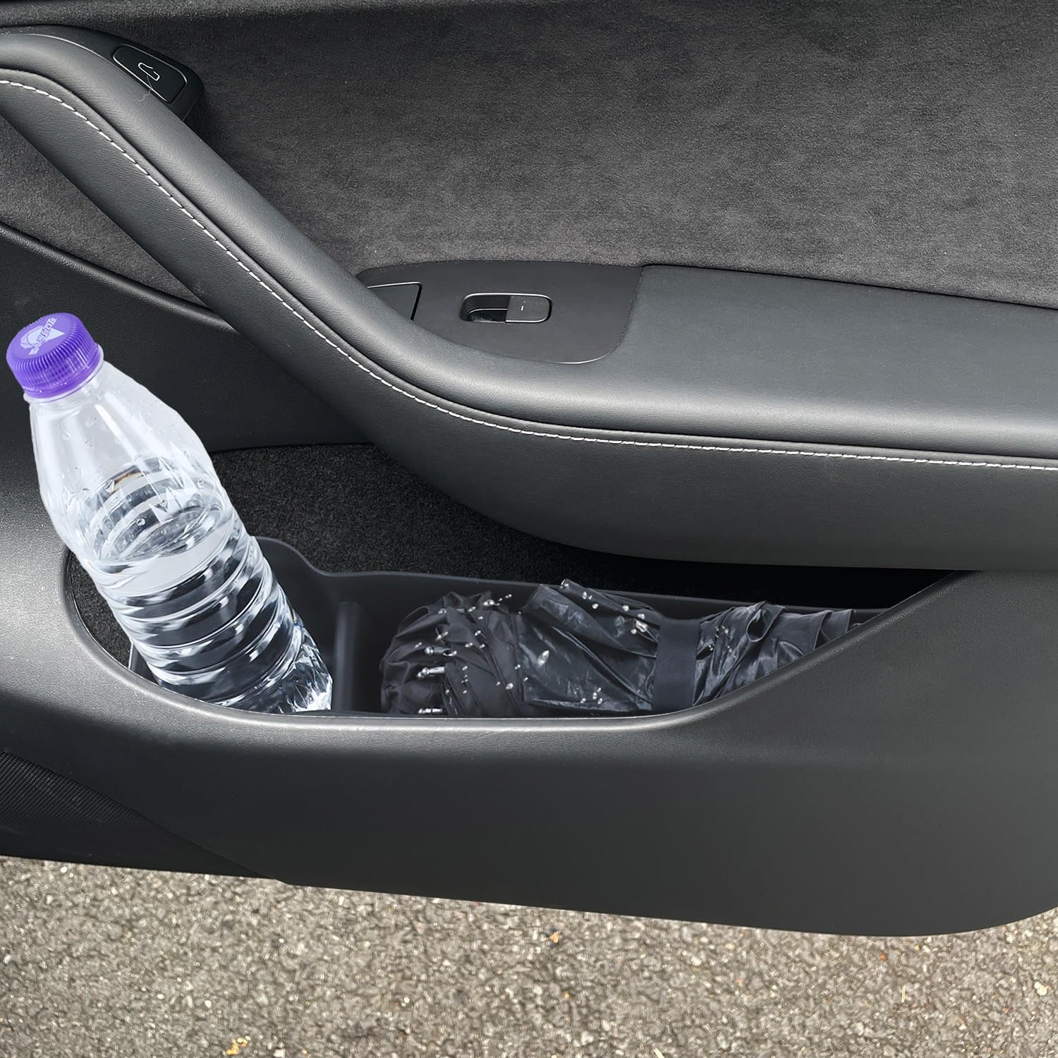 QWORK® 4 szt. Organizer do przechowywania bocznych drzwi samochodu, akcesoria samochodowe, kompatybilny z Tesla Model Y