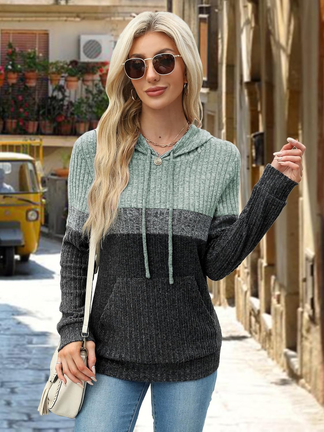 Lylinan Womens Cozy Textured Sweaters Fall Fashion Hoodies Trendy Outfits S-XXL - Image 7