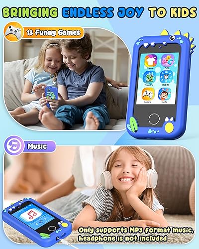 Miniatura 10 de UCIDCI Juguetes de teléfono inteligente para niños de 3 a 7 años con doble cámara, juguetes de teléfono para niños pequeños con juegos de