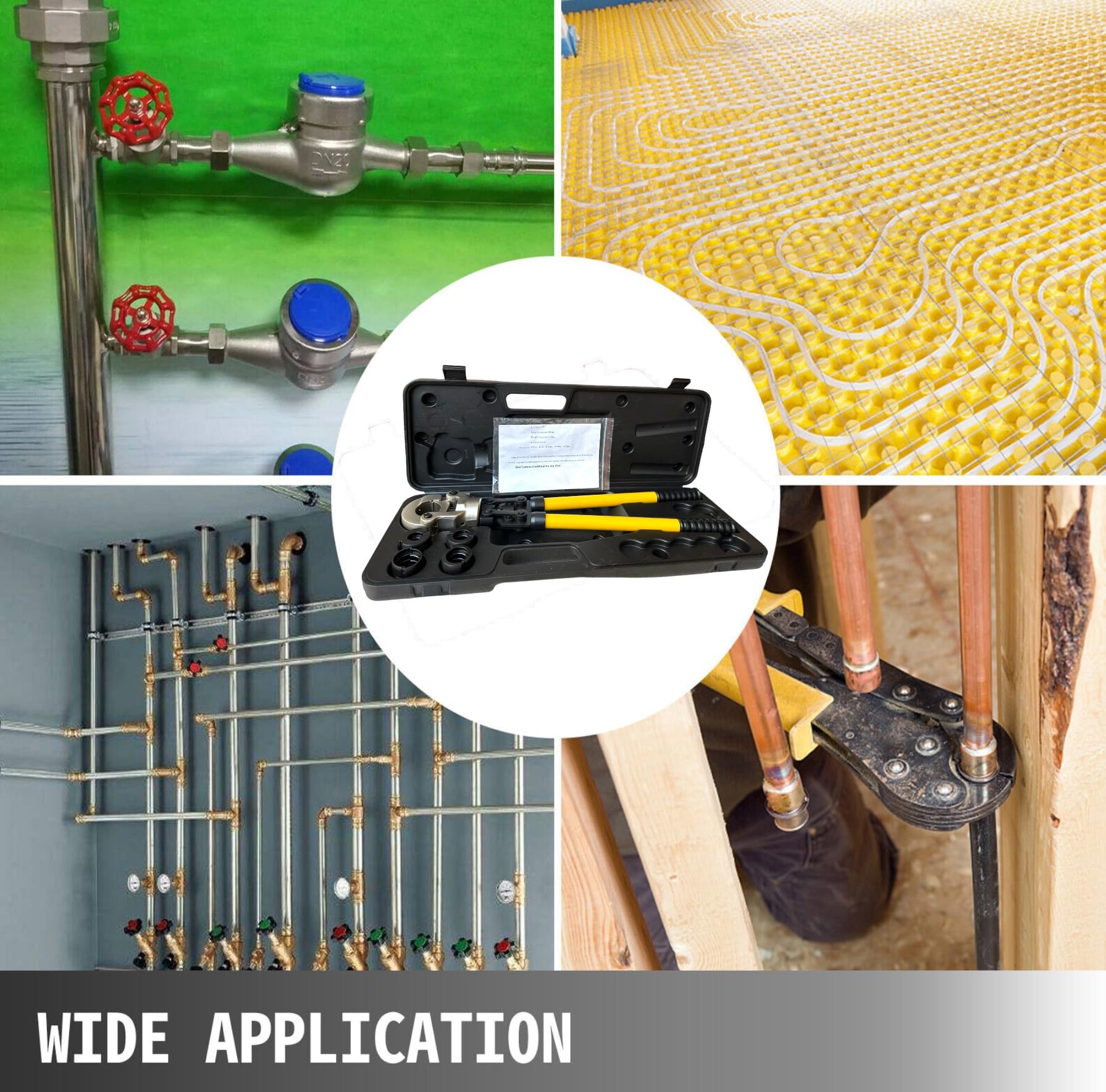 TANIASHOP Pinza Crimpatrice Manuale Pressatrice per Multistrato con Testa Rotante a 360° Pinza per Serra Pinza Crimpatrice idraulica con Matrici Φ 16-20 mm-26 mm-32 mm per Tubo PEX