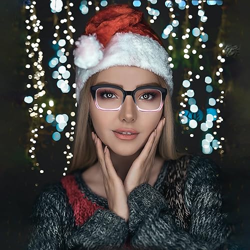 Miniatura 4 de HIYANJN Paquete de 3 lentes de lectura multifocales progresivos para mujeres y hombres, estilo Oprah, bloqueo de luz azul, lectores Hinger de