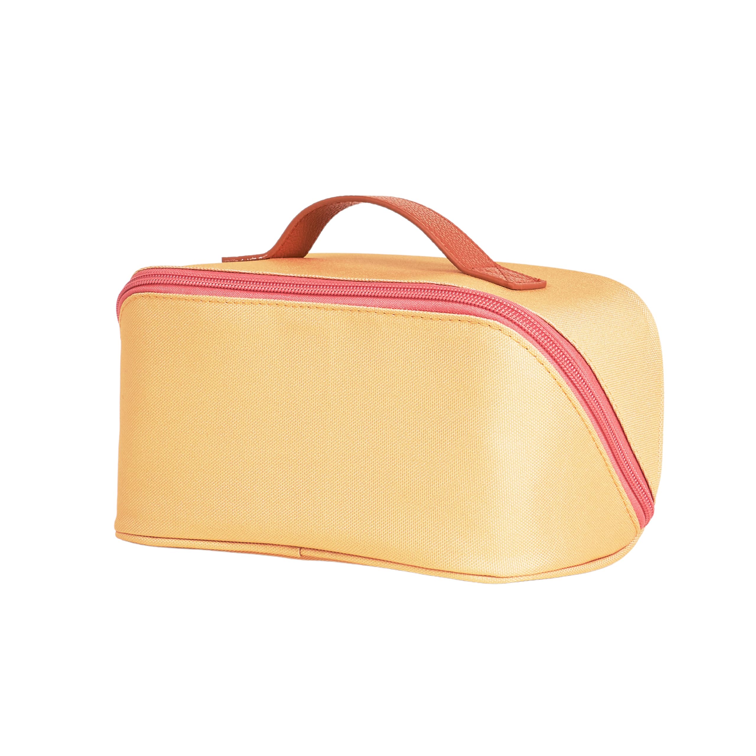 Erin Condren Small Organizer Case, Stylish Marigold Multi-Purpose Travel Case with Sturdy Vegan Leather Handle, Carry Toiletries, Makeup, Jewelry or