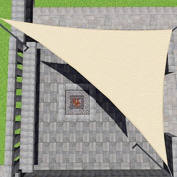 Patio Paradise 8 x 8 x 11.3 Beige Sun Shade Sail Triangle Right Canopy Shade Cloth for Garden, Heavy Duty Pergolas Cover UV Blocking Fabric for Outdoor Backyard Deck Pool