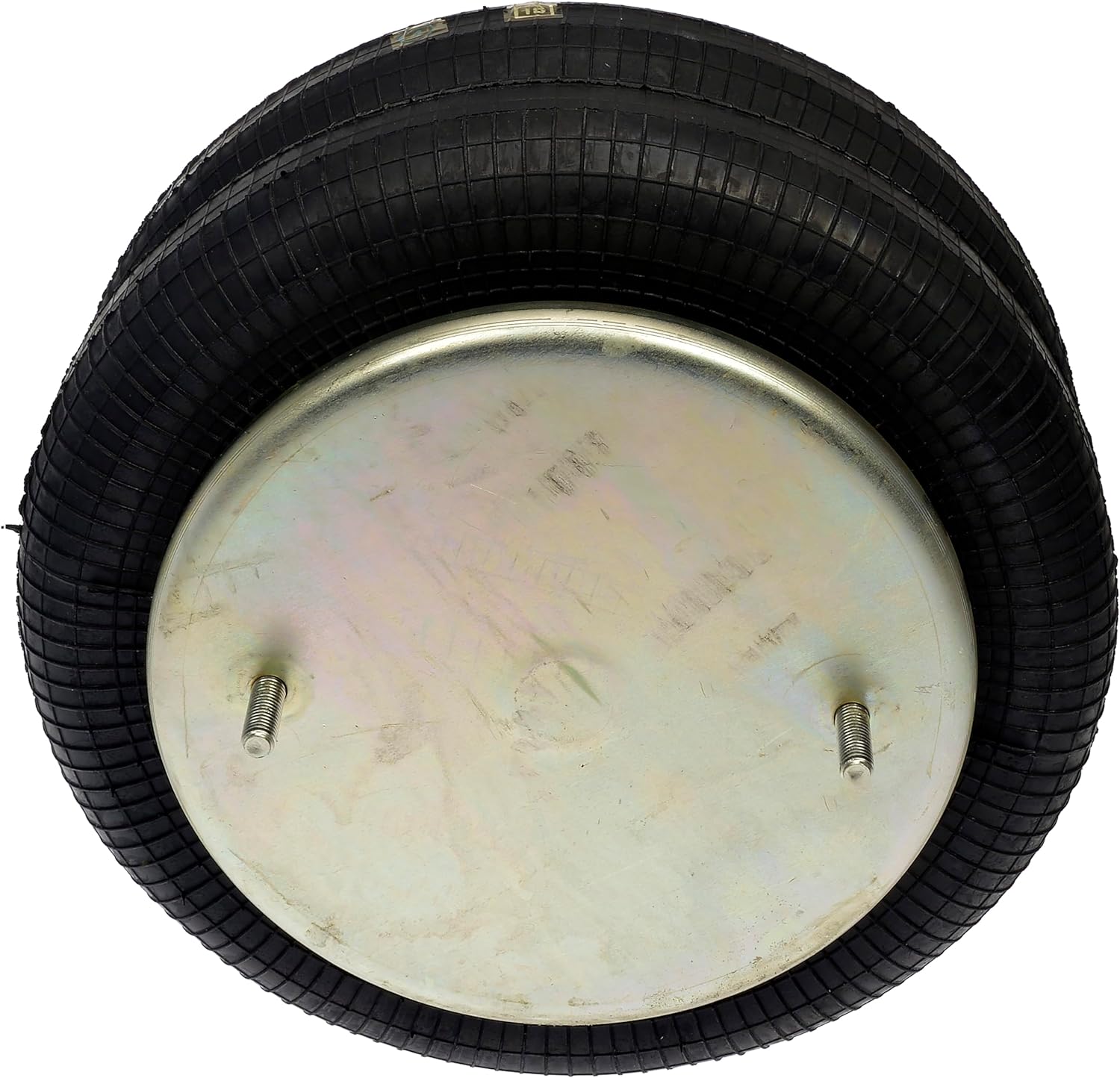 Dayton Parts 454-7555L Air Spring, Double Convoluted, 9" Top Plate Diameter, 9" Bottom Plate Diameter, Collapsed Height 3.54", Two Studs Top Plate, Two Studs Bottom Plate