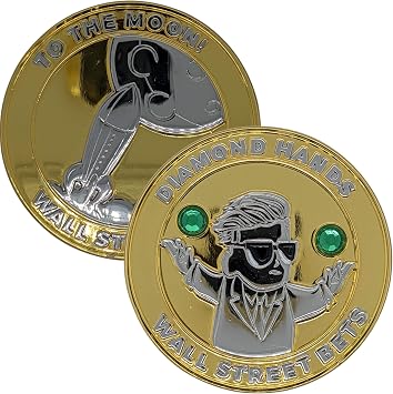 Minted Small-Batch WSB Diamond Hands | to The Moon 2" Premium Coin Green