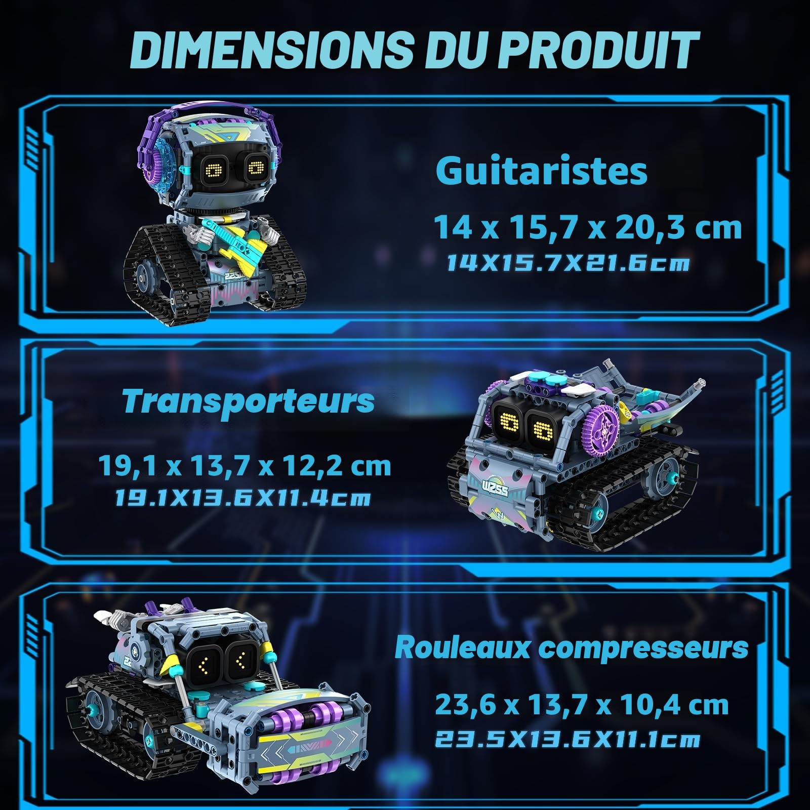 Technic Robots Télécommandé pour Enfants, 3-en-1 STEM Robot de Course RC avec App Robot, Jouet de Construction programmable, Idées Cadeaux pour Garçons et Filles âgés de 8 à 12 Ans