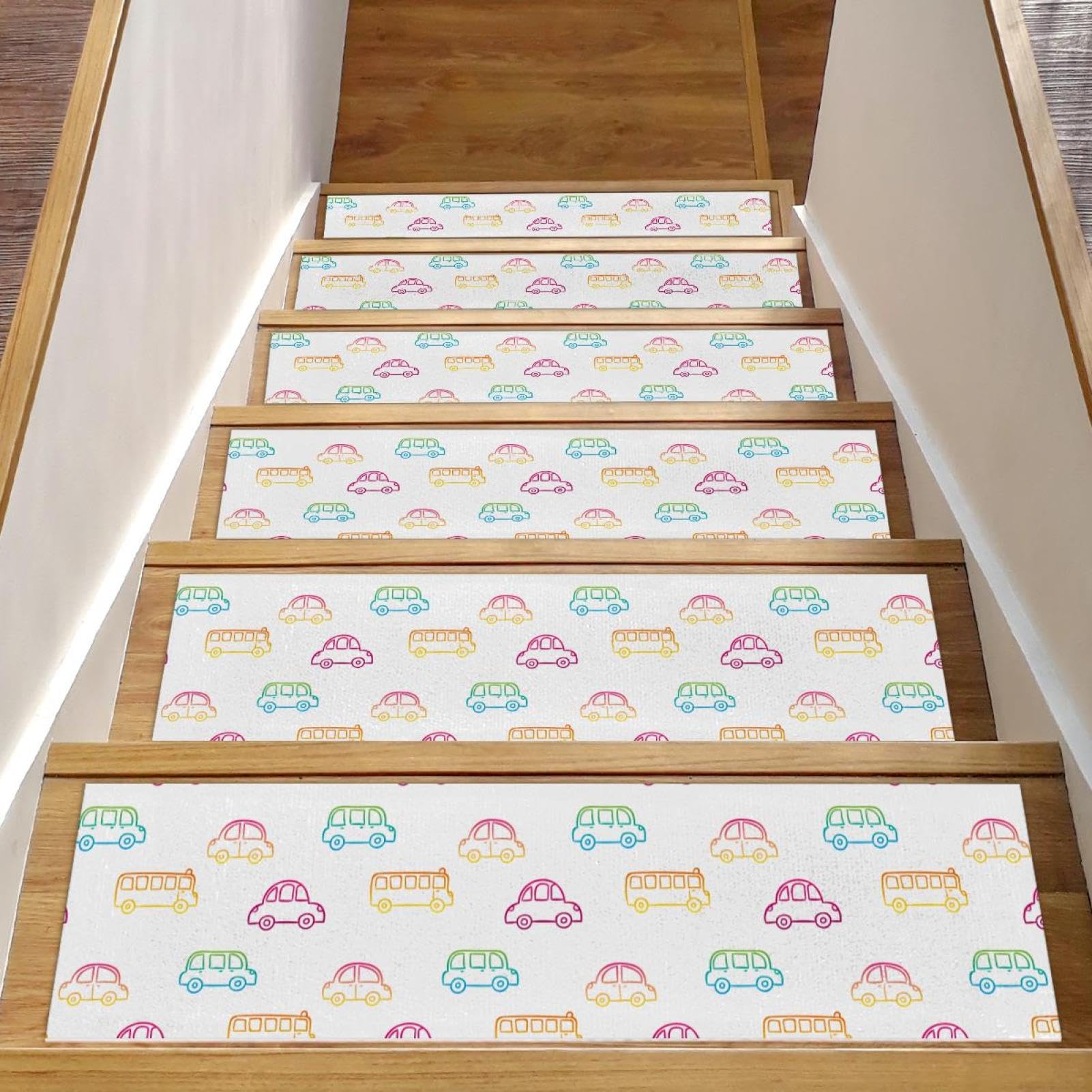 Peldaños de escalera coloridos de 8x30 pulgadas para madera pack 15