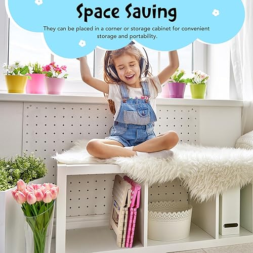 Miniatura 59 de Acko. Taburete plegable de 13 pulgadas de alto, resistente, para niños y adultos, cocina, jardín, baño, taburete con escalón. Blanco,Negro