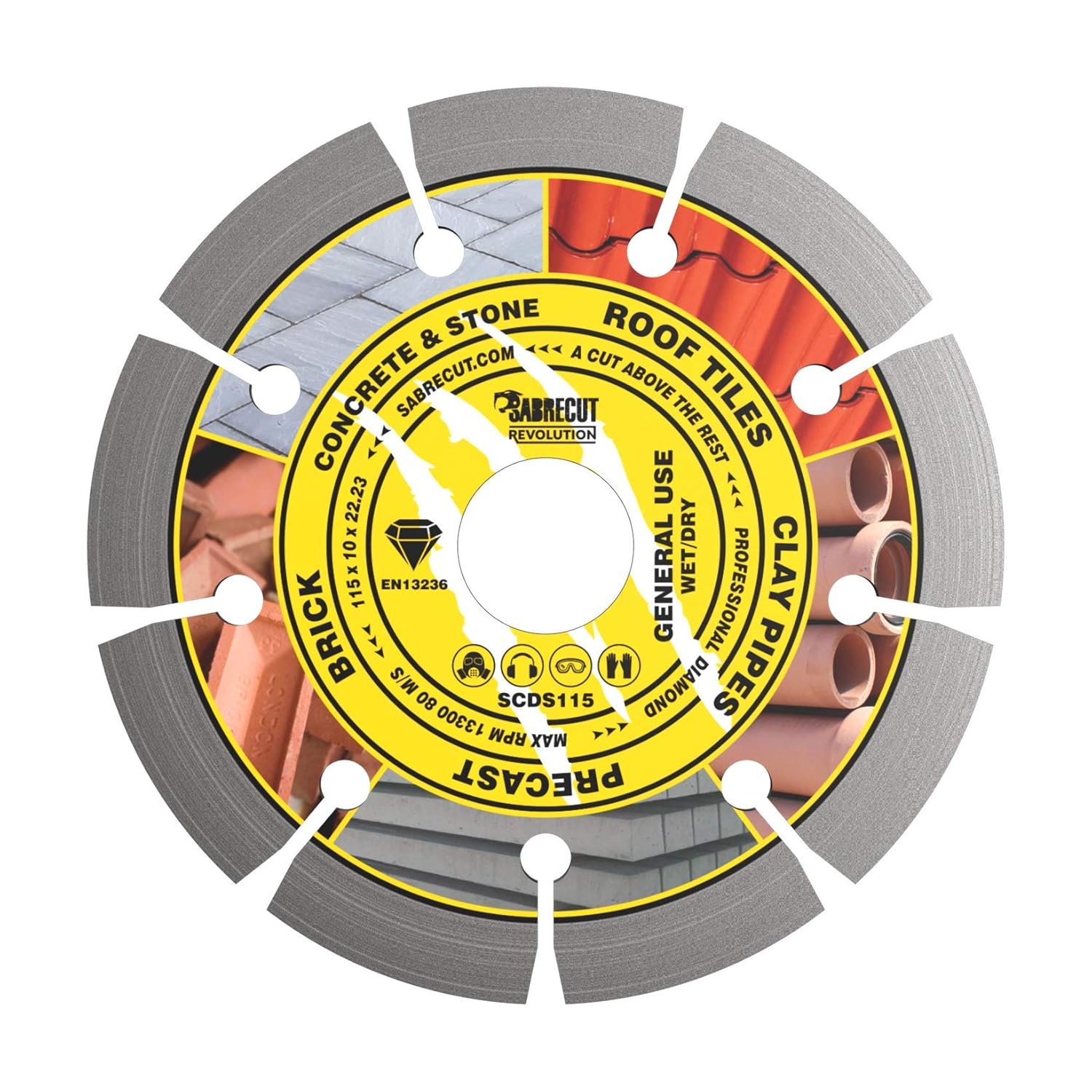 SabreCut VBSC115MU 115 Mm (4,5") X 22,23 Mm Alésage Brasé Sous Vide