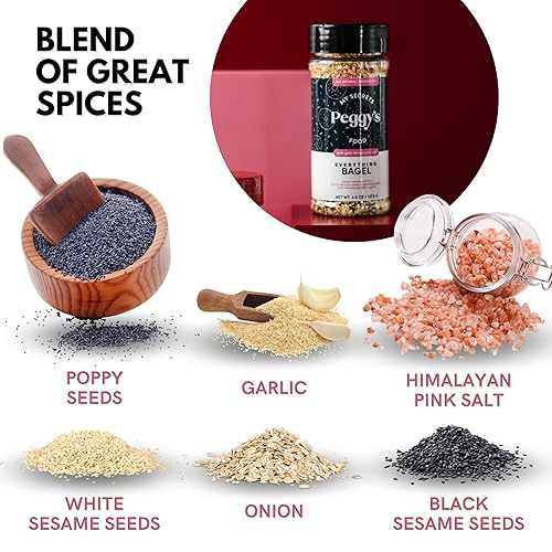 Miniatura 4 de My Secrets Peggy's Food Condimento Everything Bagel  Contiene sal rosa del Himalaya  4.5 onzas  Fácil de espolvorear  Multiusos y versátiles