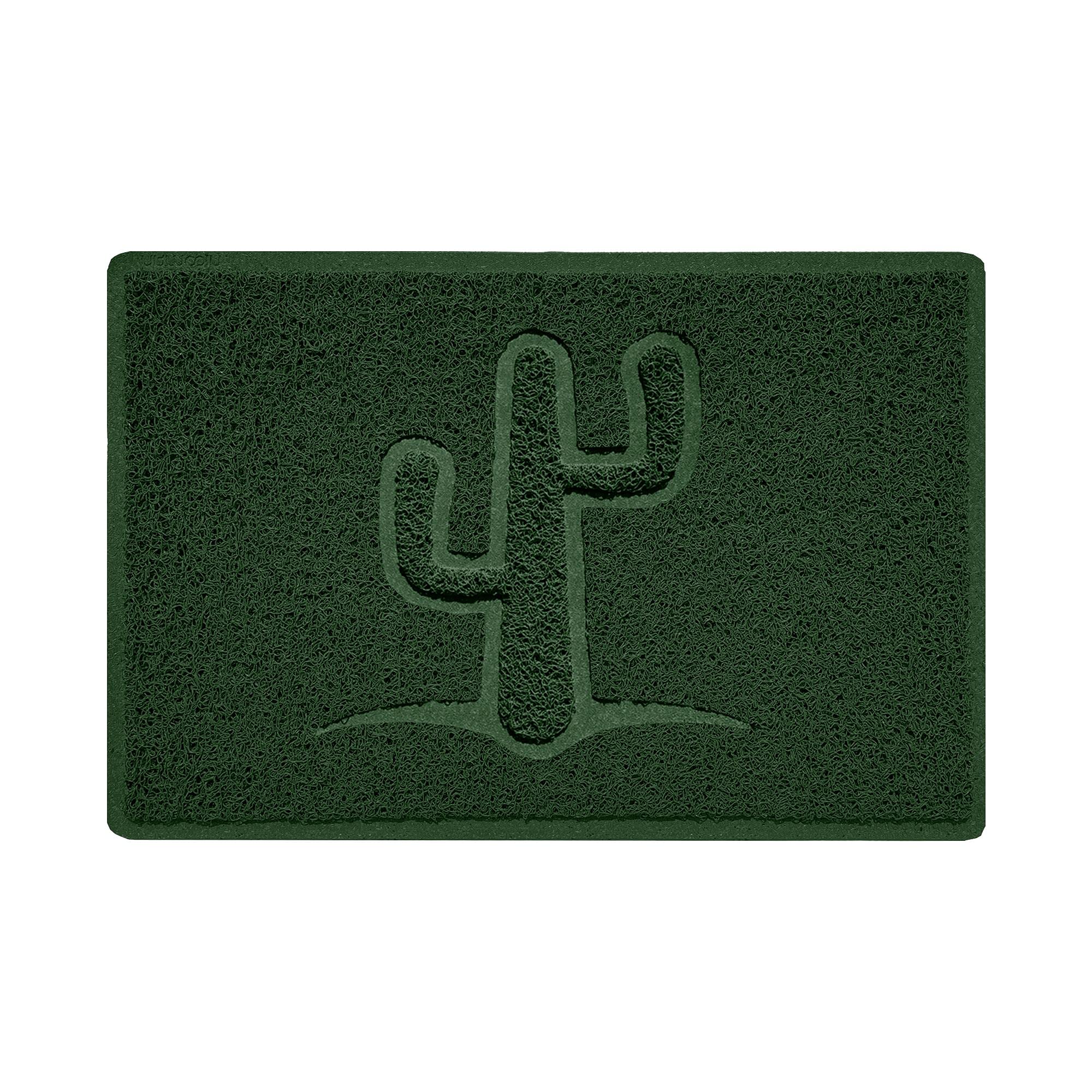 Nicoman Cactus Embossed Shape Door Mat Dirt-Trapper Jet-Washable Doormat-(Use Indoor or Sheltered Outdoor)- (60x40cm/23.6x15.7inches, Small) Green
