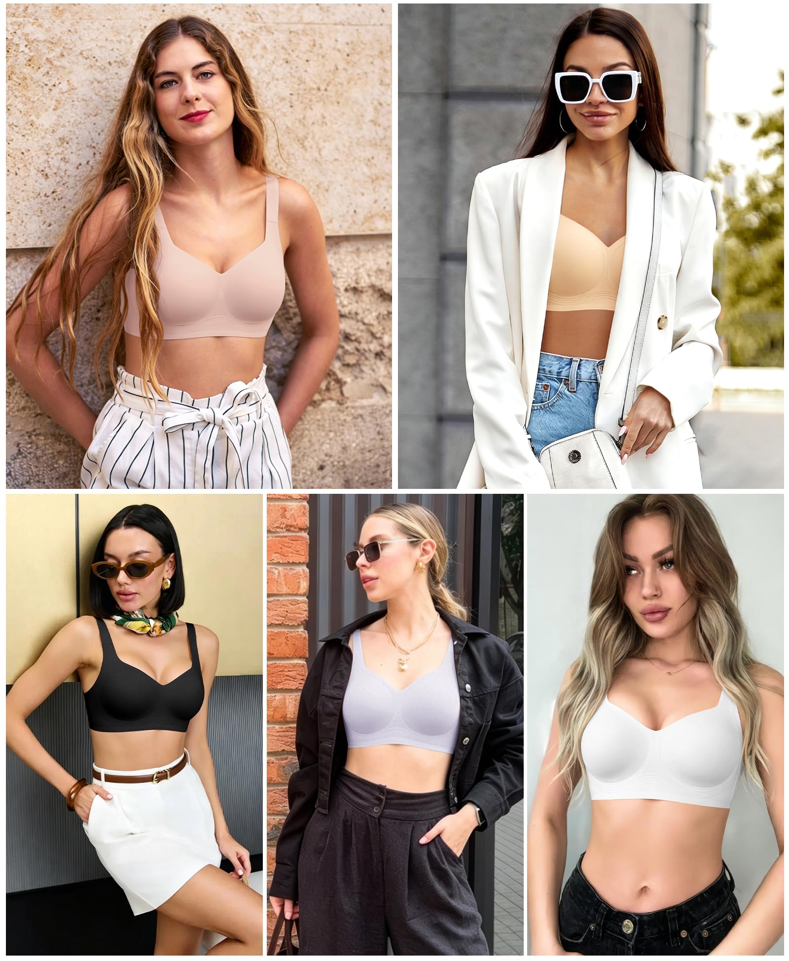 Ganado Femme Soutiens-Gorge sans Armature Confort Grande Taille Brassière avec Coussinets Minimiseurs Brassiere sans Coutures