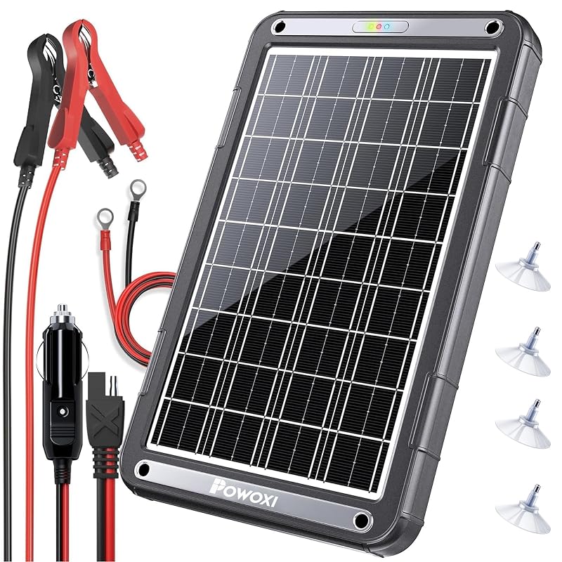 Carregador Solar de Bateria POWOXI 15 W 12 V com Controlador MPPT e Conector MC4 MPPT-15W