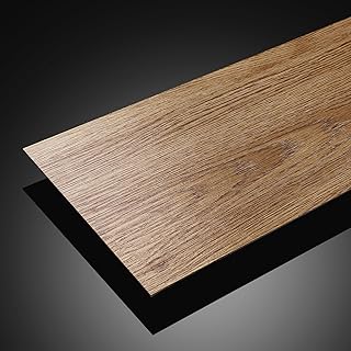 Stickyart Honey Oak Wood Vinyl Flooring Peel and Stick Floor Tiles 36"x6" 18 PCS Waterproof Waterproof Tile Sticker Vinyl Flooring Self Adhesive Wood Plank Floor Tile for Kitchen Bedroom Living Room