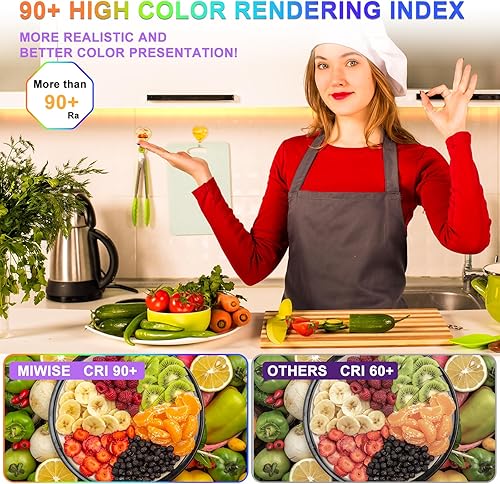 Miniatura 4 de MIWISE COB - Tira de luz LED de 32.8 pies32.8 ft, CRI 90+ blanco cálido 2700 K, alto lúmenes, regulable, súper brillante, flexible, DC24V, cinta de