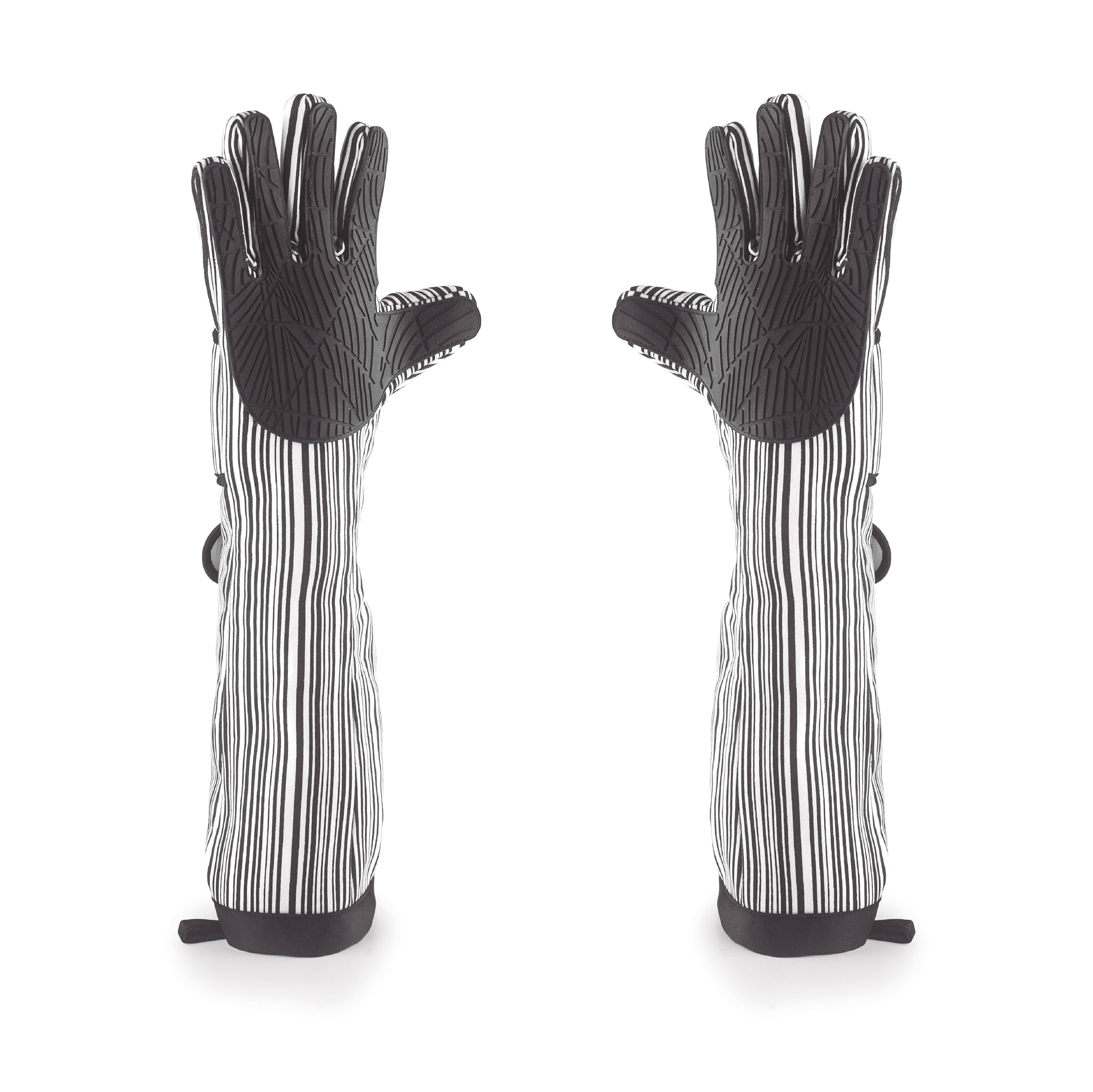 Lacor - 60068 - XL Ofenhandschuhe, Ofenhandschuhe Küche, maximale Sicherheit, hohe Hitzebeständigkeit, Baumwolle mit doppelter Polsterung, Silikon und Polyester, waschmaschinen- und trocknergeeignet, 48 cm, schwarz | Langlebiges Profi-Utensil; entwickelt