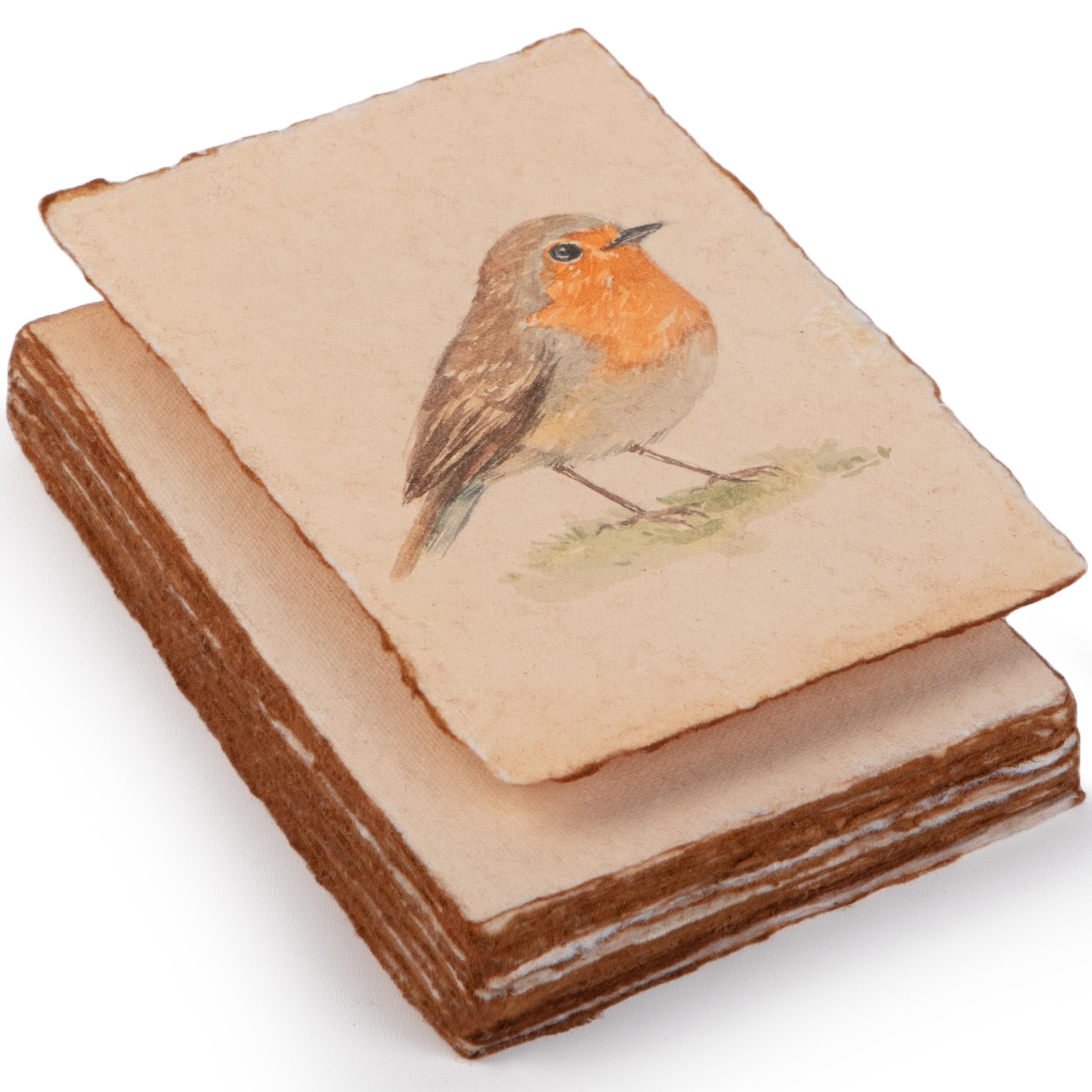 Wanderings Handmade Antique Deckle Edge Blank Cards - 10.5x15cm - Package of 50 - Mixed Media Cards for Announcements Invitations Crafts - Thick Deckled Edge Paper 150 GSM Recycled PaperThe Forest Stewardship Council