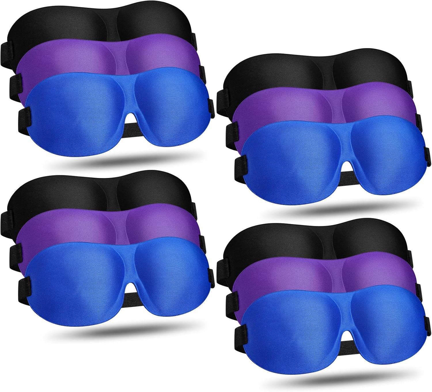 Bonuci 12 Pack Sleep Mask Blackout 3D Eye Mask for Sleeping