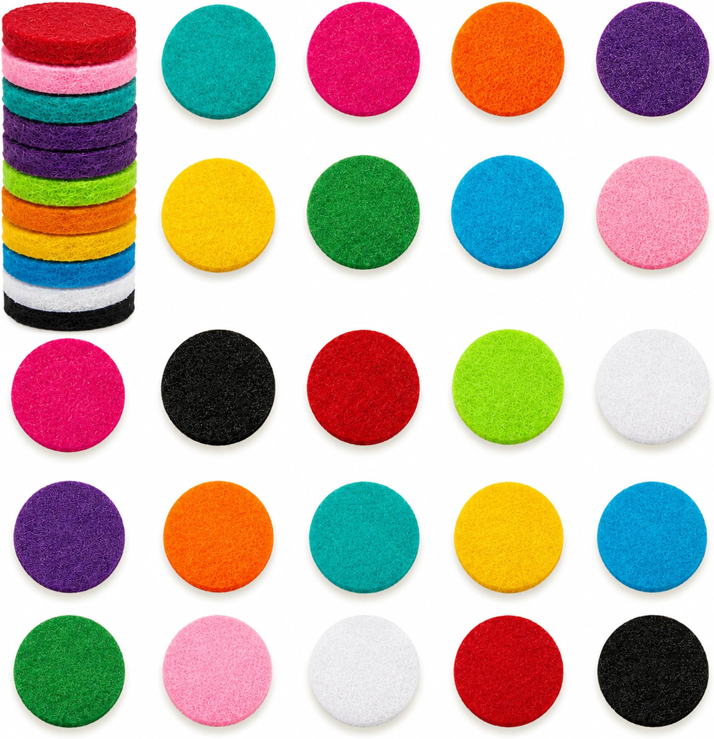 Essential Oil Diffuser Pads 60 Pack | Assorted Refill Inserts 17mm Set | Assorted 17mm Diffuser Refill Pads For Essential Oil Necklace, Bracelet, Aromatherapy Jewelry, Perfume, And Travel Use.