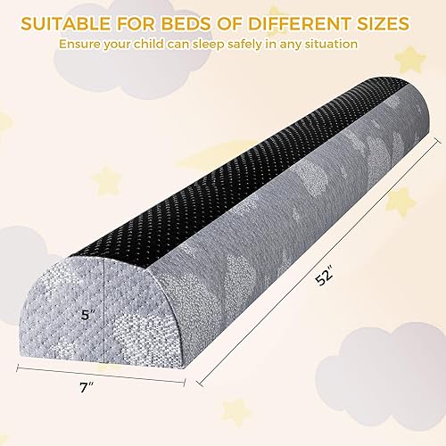 Miniatura 3 de Protectores de riel de cama para niños pequeños, protector de parachoques de espuma con almohadillas antideslizantes duales, funda impermeable,