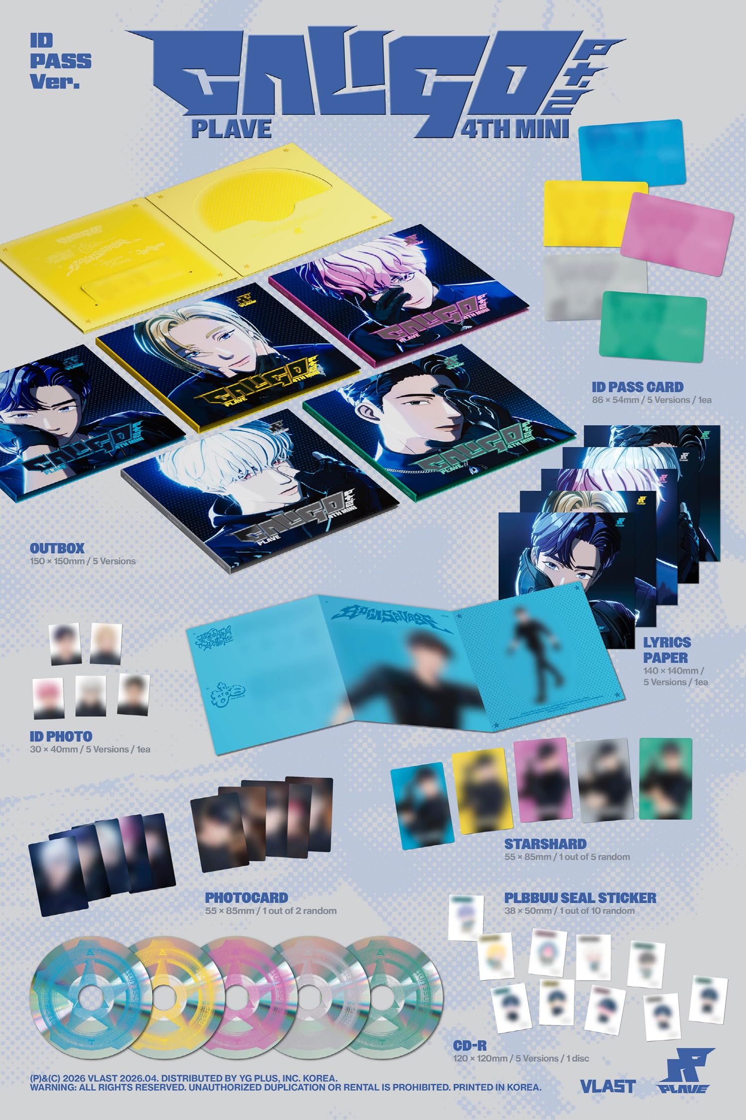 Amazon.co.jp: PLAVE Caligo Pt.2 4th Mini Album 4 Version Set