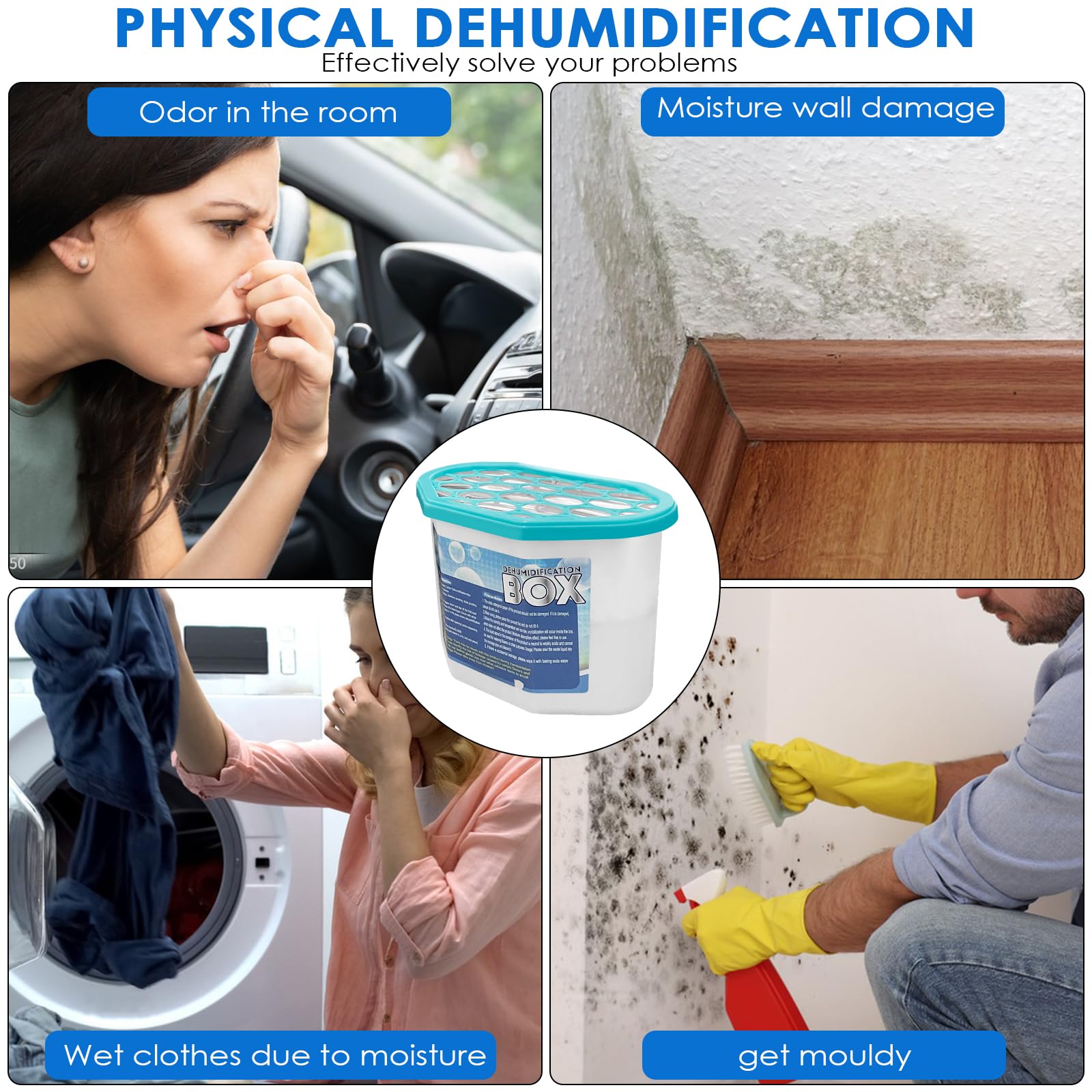 Dunkwckore Lot De 6 Absorbeurs D'Humidité Déshumidificateur - Anti-Moisissure Maison