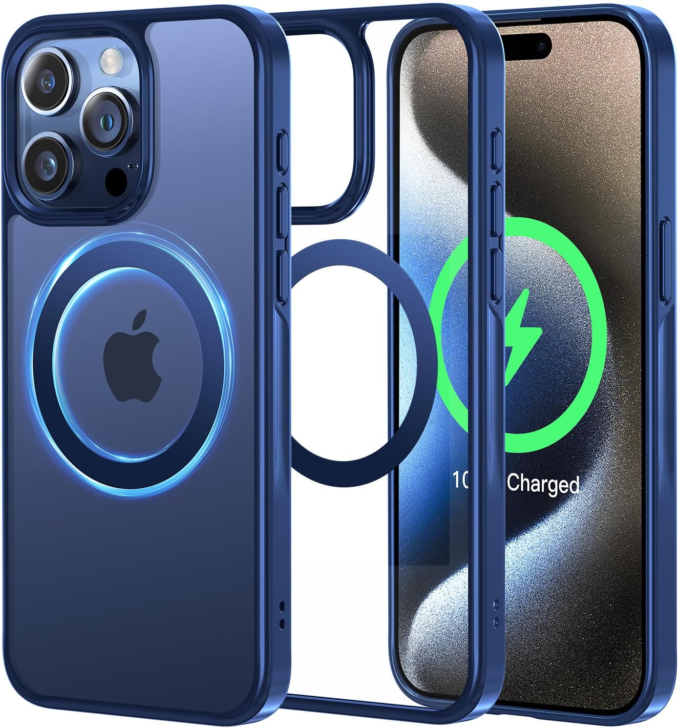 Alphex Strong Magnetic Official Color Match for iPhone 15 Pro Case, Blue