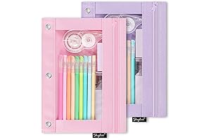 SKYDUE Pencil Pouch for Binder 3 Ring, Multi-use Pencil Case for Girls and Boys