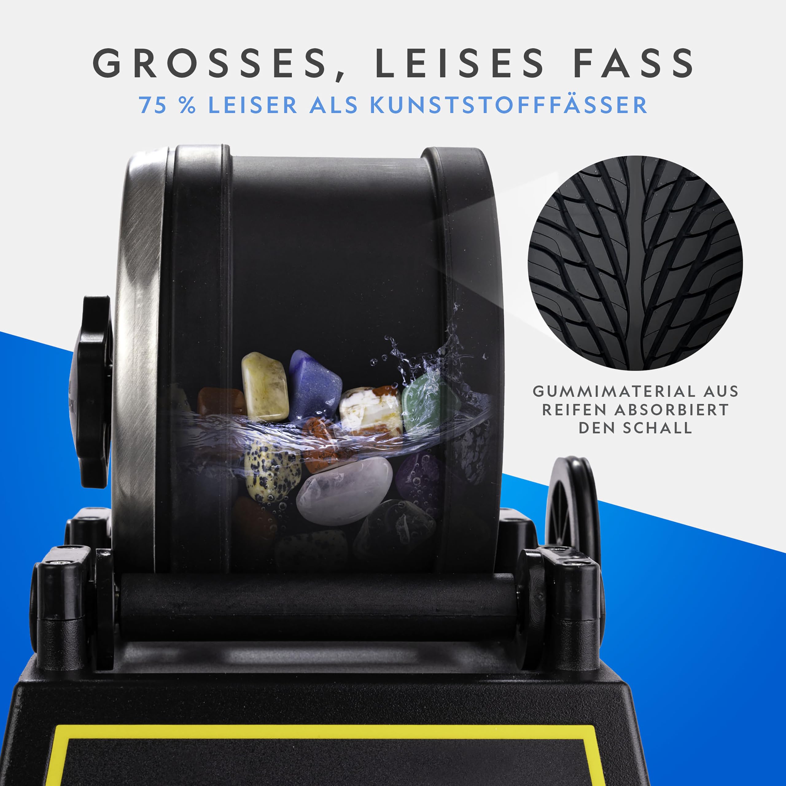 National Geographic Professionelles Rock Tumbler Kit - Rock Polisher für Kinder und Erwachsene, komplettes Rock Tumbler Kit mit haltbarem Becher, Felsen, Körnung und unserem neuen GemFoam Polierer