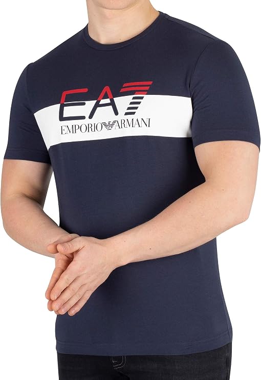 EA7 Men's Graphic Jersey T-Shirt, Blue, M