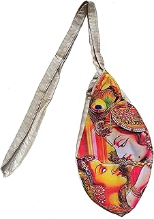 Handmade Krishna Japa Bead Bag/Gomukhi For Mantra Meditation Multi Clour Radhe Krishna P