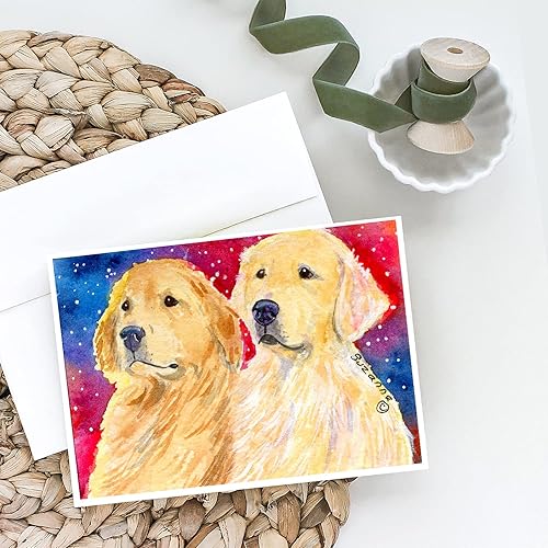 Miniatura 2 de Caroline's Treasures SS8754GCA7P Golden Retriever - Tarjetas de felicitación y sobres, paquete de 8 tarjetas en blanco con sobres, tamaño A7, 5 x 7,