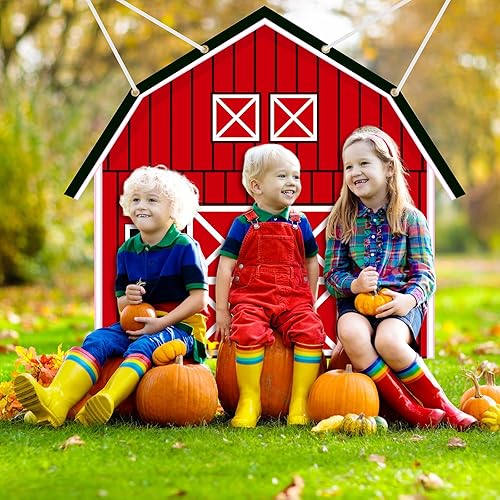 Miniatura 5 de Preboun Cartel de decoración de Halloween para tronco o golosinas de granja para automóviles, puerta de granero roja, arco de coche, decoración de