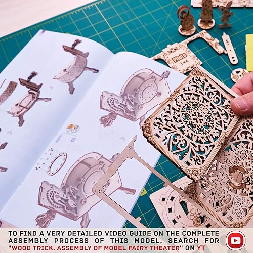 Miniatura 6 de Wood Trick Fairy Theater Happy Birthday - Kit de caja de música de madera con personajes de hadas, manivela, rompecabezas de madera 3D para adultos