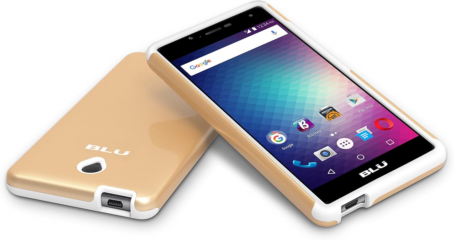 BLU R1 HD ArmorFlex Case + Screen Protector – White/Gold