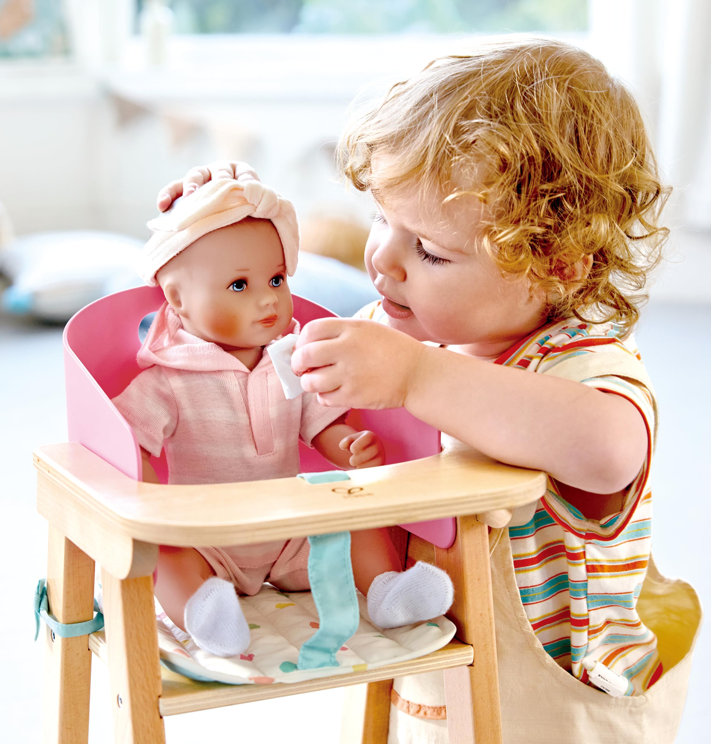 Hape Seggiolone per bambole "Sweet Treats", accessorio per bambole da gioco, seggiolone in legno