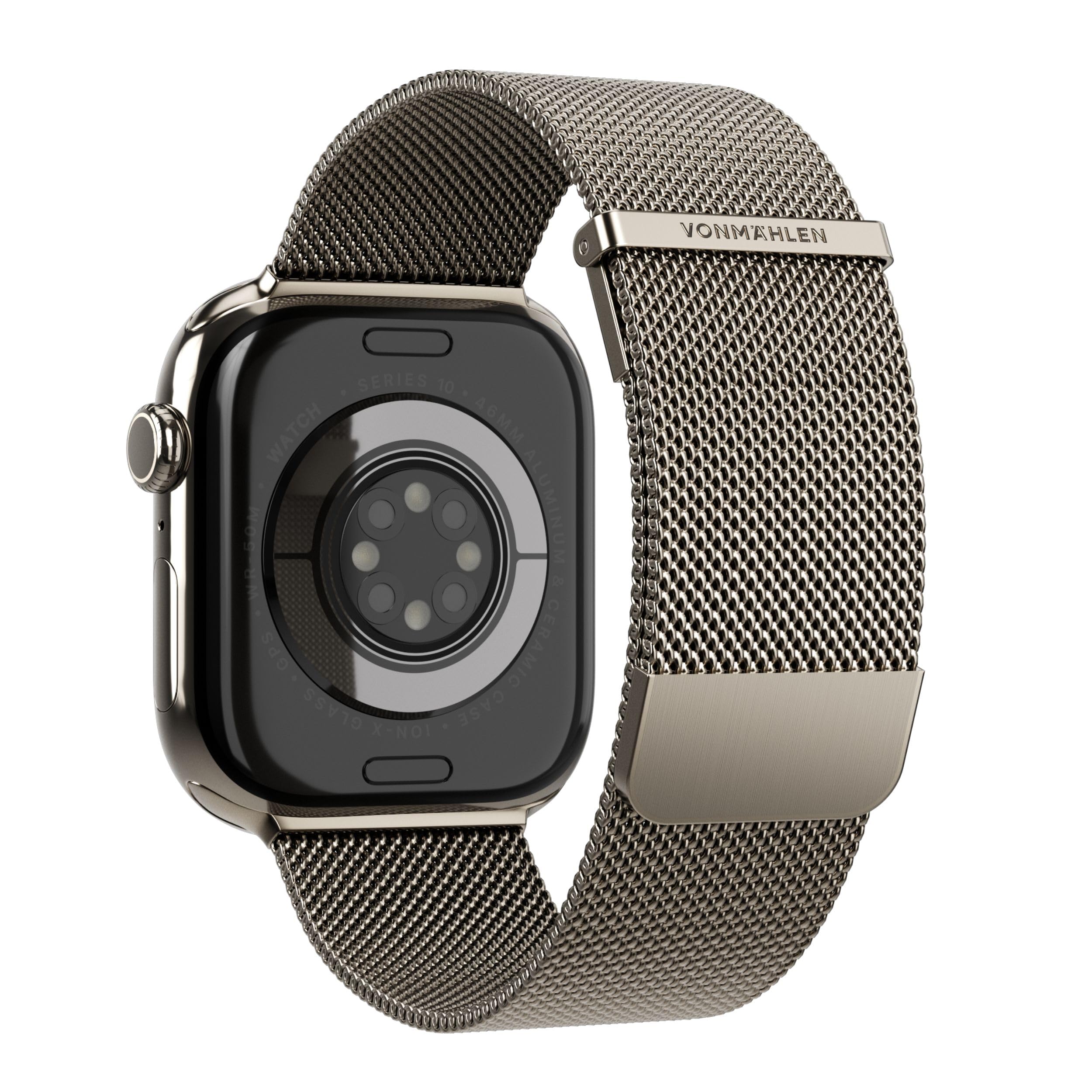 VONMÄHLEN Milanese Loop 2 - Cinturino in Maglia Milanese per Apple Watch, Chiusura Magnetica, Compatibile con Apple Watch Ultra 2, Design Elegante - Sabbia del deserto - 44 | 45 | 46 | 49 mm
