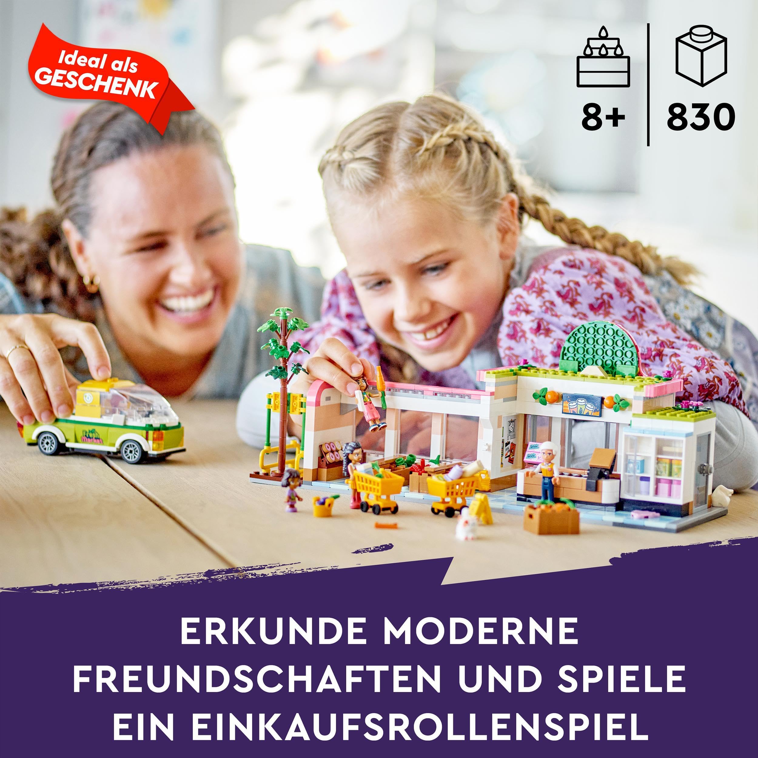 LEGO 41729 Friends Bio-Laden, Supermarkt Spielset mit Charakteren aus der Serie 2023, Spielzeug-Geschäft für Mädchen und Jungen ab 8 Jahren