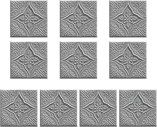 ECYC Ltd 10 paneles de pared de espuma 3D autoadhesivos de 13.78 x 13.78 x 0.12 pulgadas, paneles de pared de flores 3D para despegar y pegar,