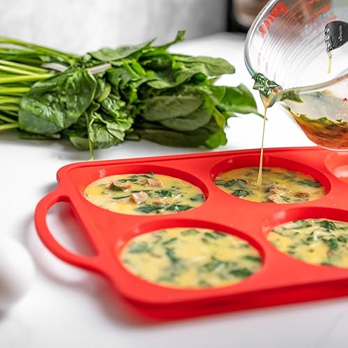 Miniatura 8 de Moldes de silicona para magdalenas para hornear, molde para hornear huevos de tamaño jumbo de 4 pulgadas, sartenes de silicona para hornear pasteles
