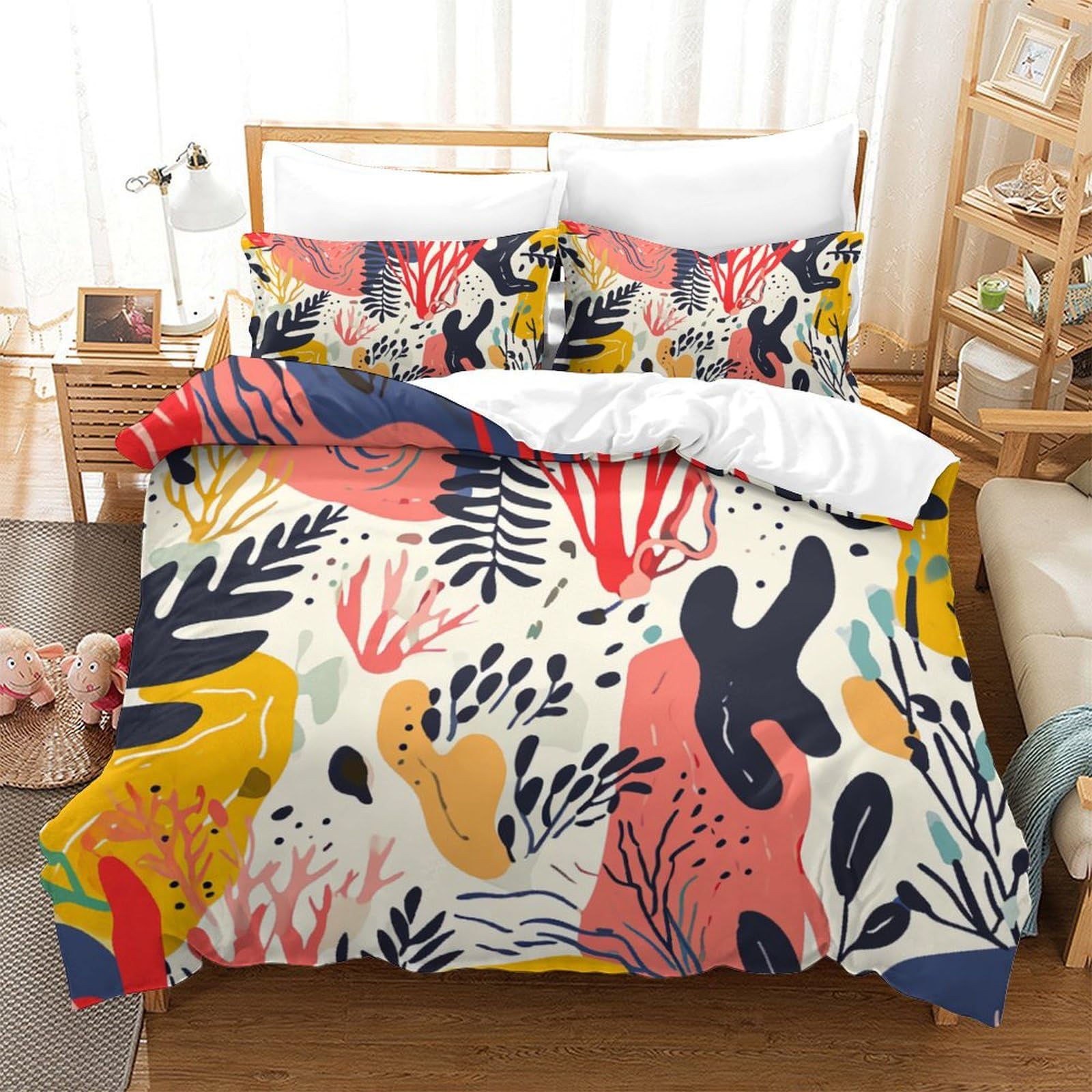 Parure de lit 3D Super King 260x220 cm en microfibre pour chambre parentale
