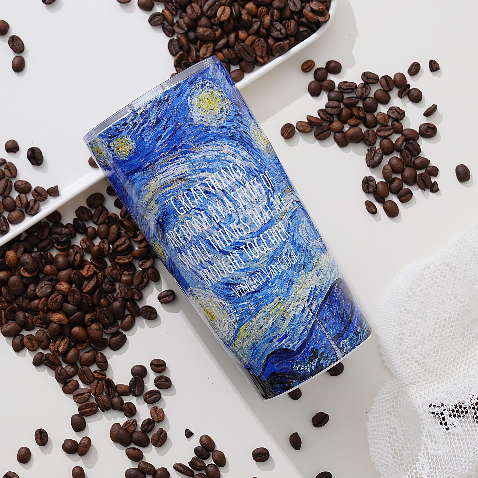 Taza De Café De Viaje De Cerámica Verde Claro - 15 Oz, Con Tapa Y Pajita De Acero, Apta Para Microondas Y Lavavajillas